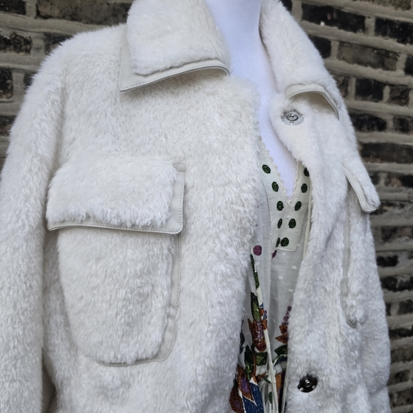 Maeve Anthropologie Cream Teddy Jacket - Picture 3 of 7